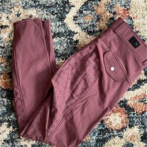 Horze breeches. Size 28, grippy seat. Dark mauve